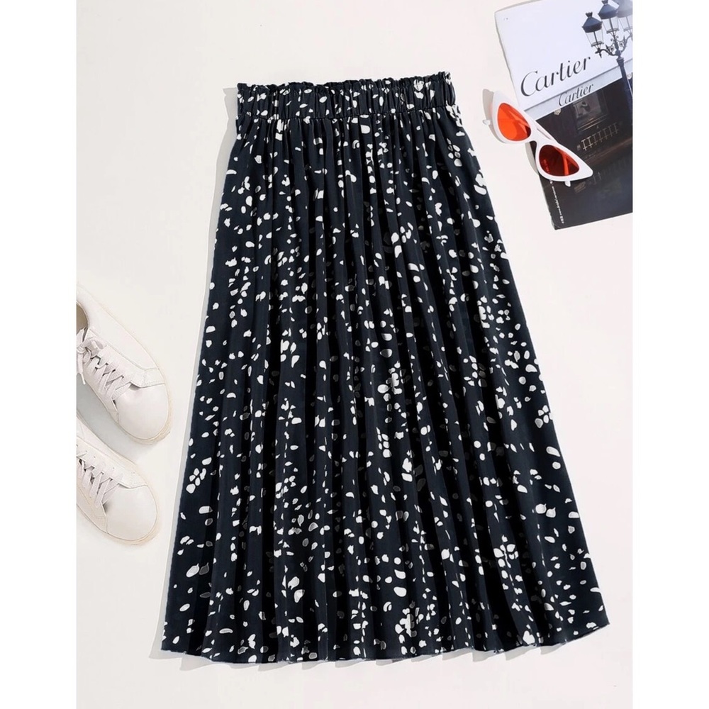 Plus Size Paper Bag Midi Skirt
